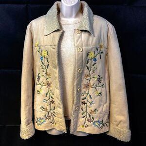 🌟SOLD🌟 VTG Méchant Faux Suede Embroidered Jacket Size L